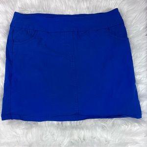 Blue denim mini skirt